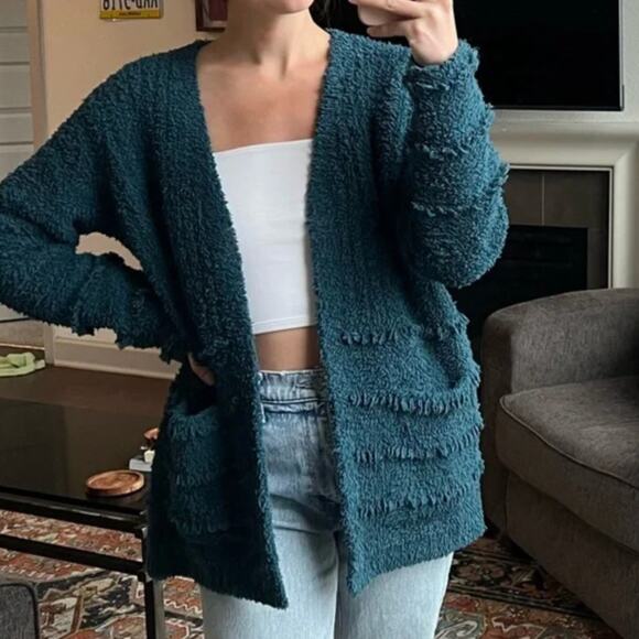 Barefoot Dreams Teal CozyChic Boardwalk Cardigan Sweater - Picture 2 of 12